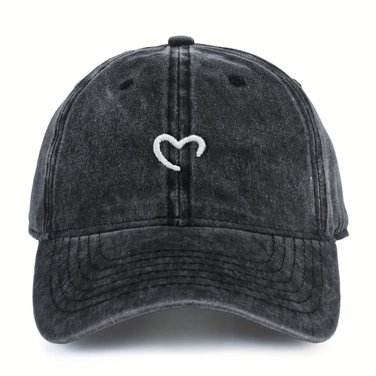 Women's Heart-Shaped Embroidered Baseball Cap