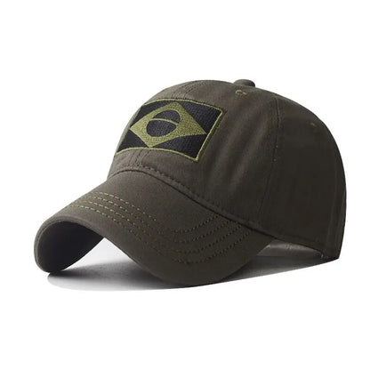 Army Camouflage Male Baseball Cap Men Embroidered Brazil Flag