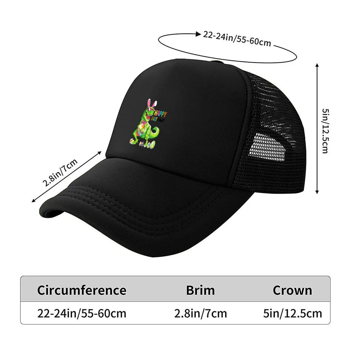 Easter Dinosaur Bunny 2026 Mesh Baseball Cap
