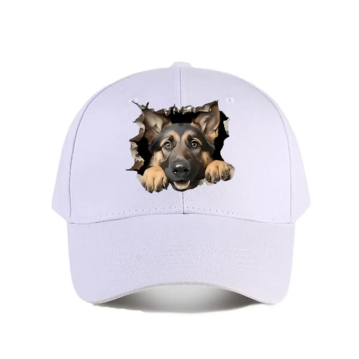 German Shepherd Ripped Wall Baseball Cap