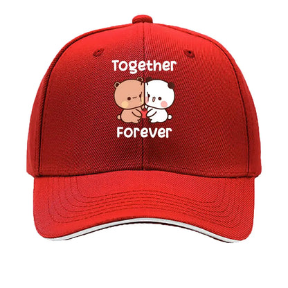 Cute Cartoon Bears Heart Together Forever Sandwich Baseball Cap