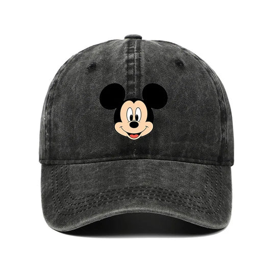 Unisex Vintage Washed Mickey Minnie Print Baseball Cap