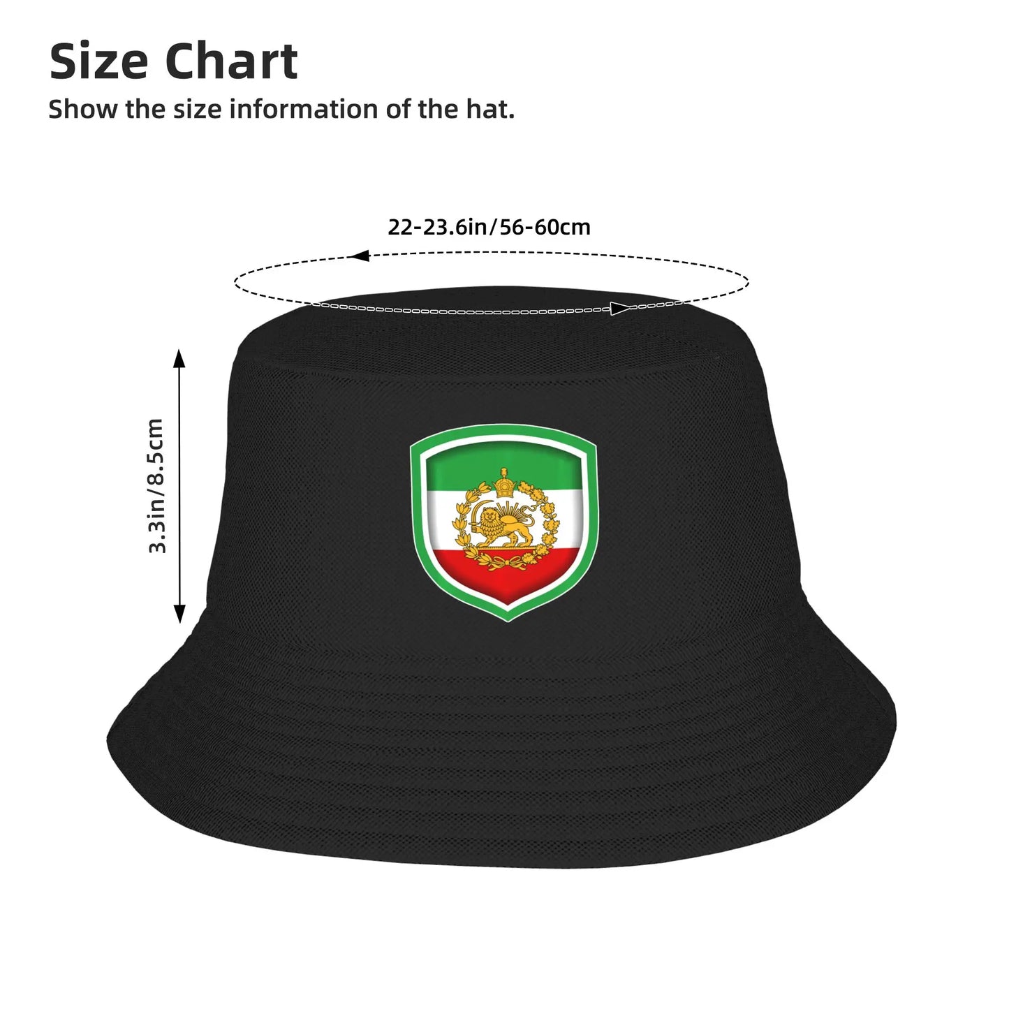 Iran Lion Sun Flag Persian Iran Flag Bucket Hat