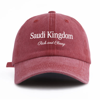 Saudi Kingdom Print Washed Baseball Cap