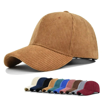 Autumn Winter Baseball Cap Women Corduroy Winter Hats For Women