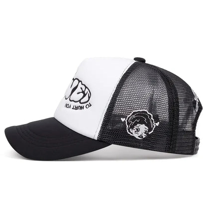 A Little Girl With A Crying Face A Sponge Embroidered Baseball Cap