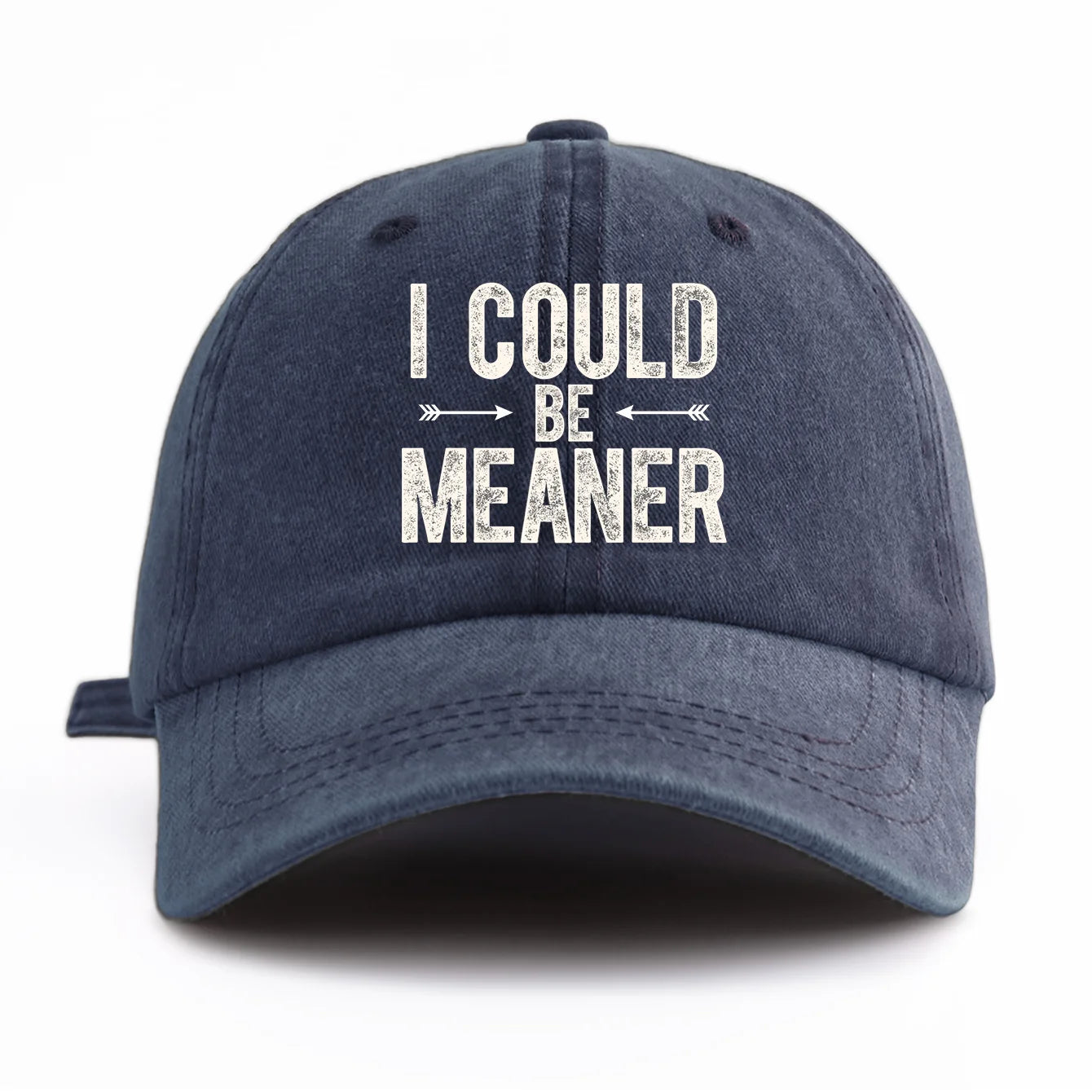 I COULD B MEANER Print Washed Baseball Cap For Adults