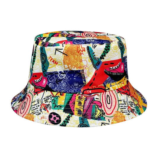 Street Graffiti Fisherman Hat, Reversible Sun Hat, Foldable Fashion Bucket Hat