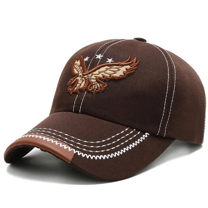 Unisex Sunshade Breathable Baseball Cap With Eagle Embroidery