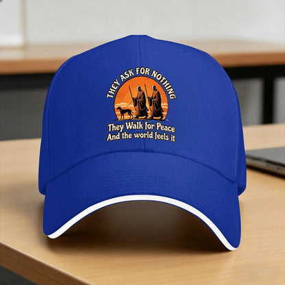 They Ask For Nothing Spiritual Monk Aloka Dog Walk For Peace Casual Baseball Cap
