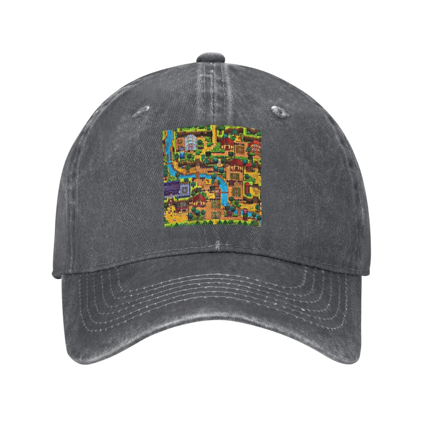 Stardew valley map Denim Cap Casual Baseball Caps