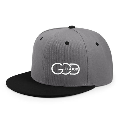 Unisex Adjustable Snapback Cap Street Flat Brim Hat Printed GOD IS GOOD