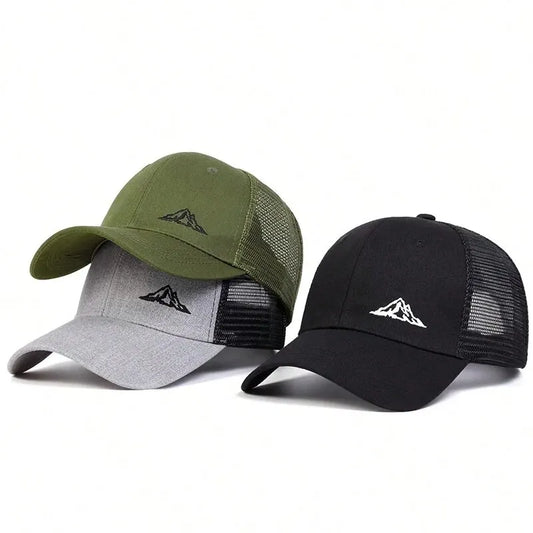 Unisex Mountain Range Embroidery Baseball Net Caps Spring Summer