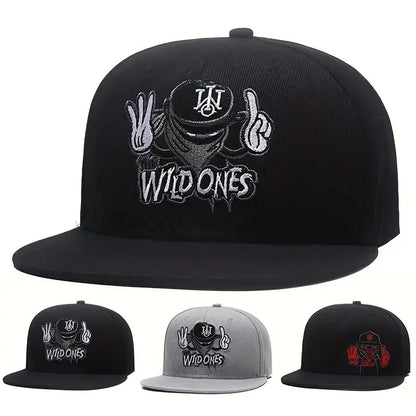 Unisex Embroidered Ninja Letter Hip-hop Snapback Cap