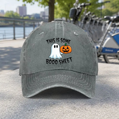 Unisex Halloween Ghost Pumpkin Washed Baseball Cap