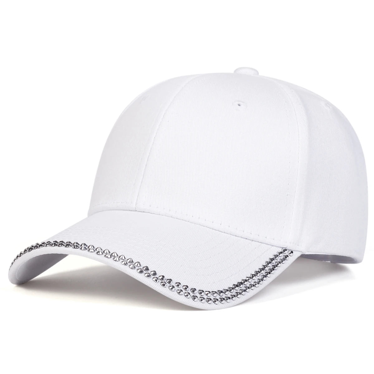 Unisex Diamond Studded Brim Baseball Caps Spring Autumn