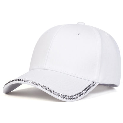 Unisex Diamond Studded Brim Baseball Caps Spring Autumn