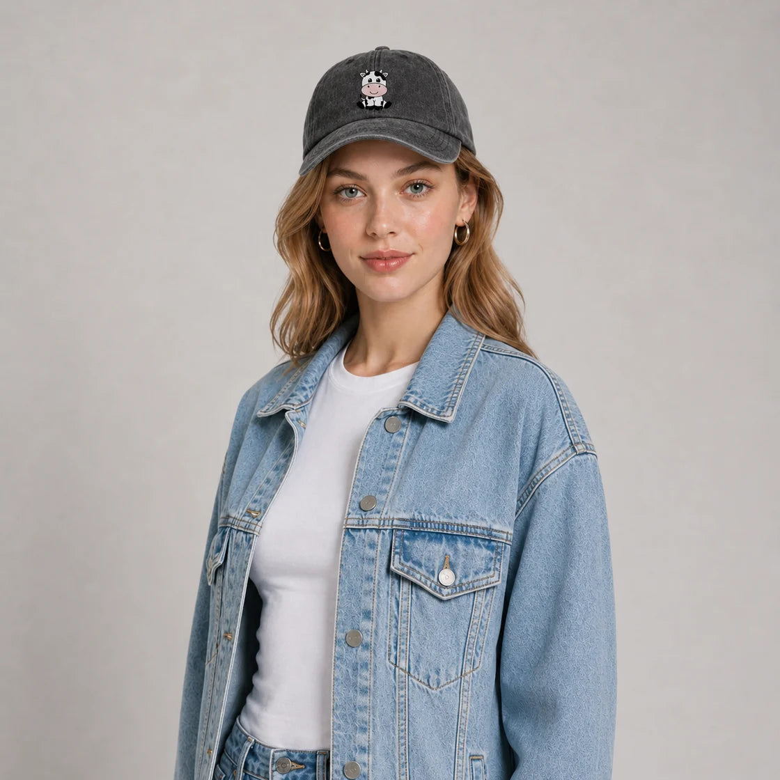 Cute Animal And Love Art Graphic Vintage Washed Baseball Cap
