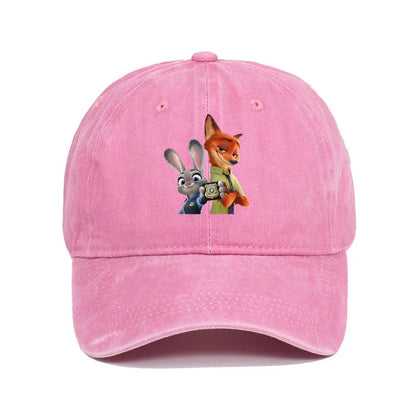 Disney Zootopia Cartoon Anime Retro Print Baseball Cap Judy Nick Sun Hat