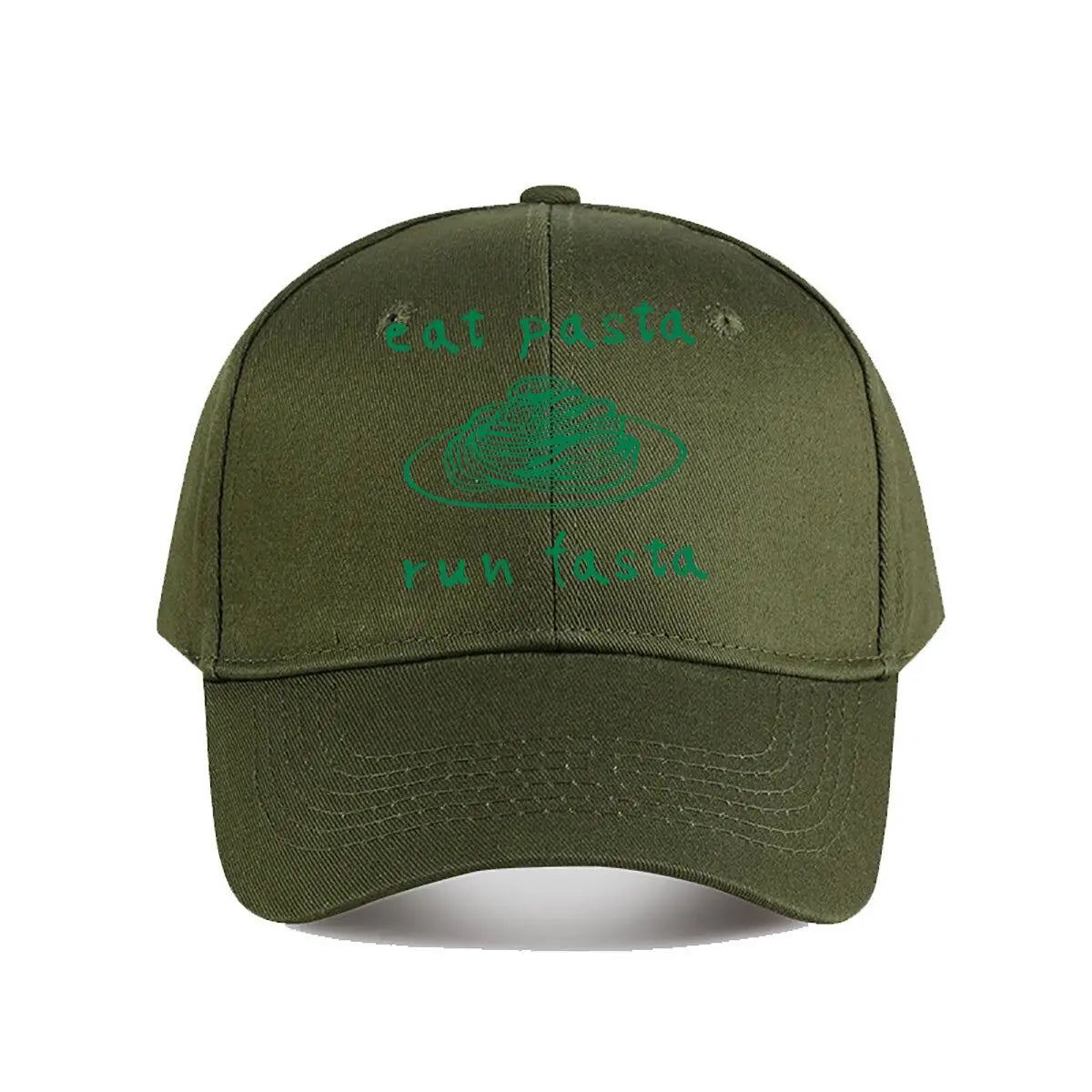 Pink Baseball Cap Eat Pasta Run Fasta Baseball Cap