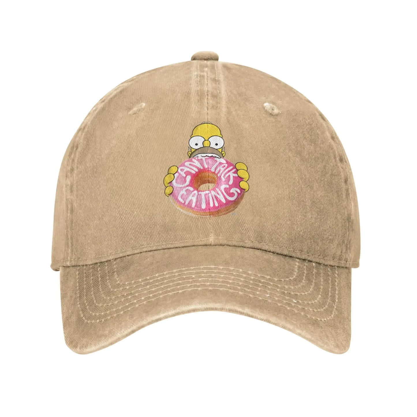 The S-simpson Homer Can't Talk Eating Donut Baseball Cap