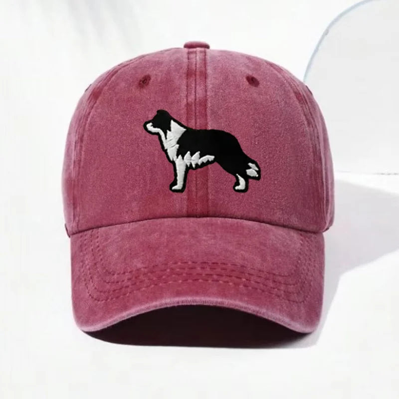 Border Collie Washed Cotton Baseball Cap