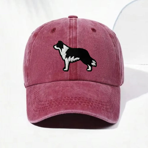 Border Collie Washed Cotton Baseball Cap