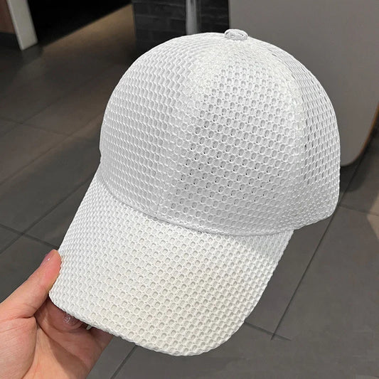 Summer Solid Color Breathable Mesh Sun Protection Baseball Cap