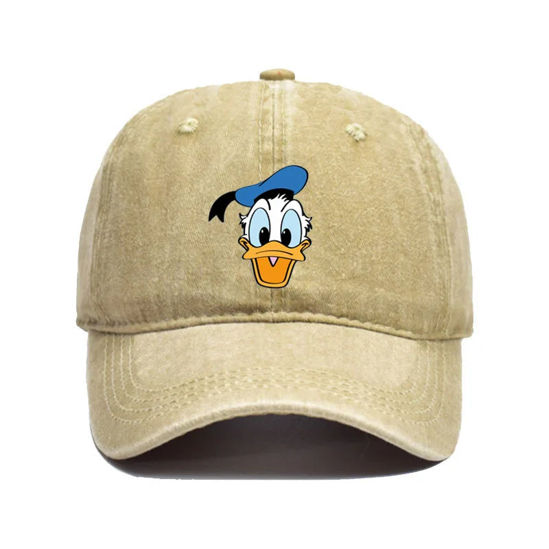 Unisex Vintage Washed Mickey Minnie Print Baseball Cap For Men Women