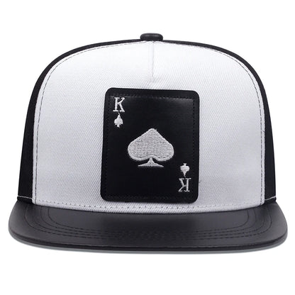 King Leather Playing Card Embroidered Baseball Caps Hip Hop Caps For Men Women Snapback Caps