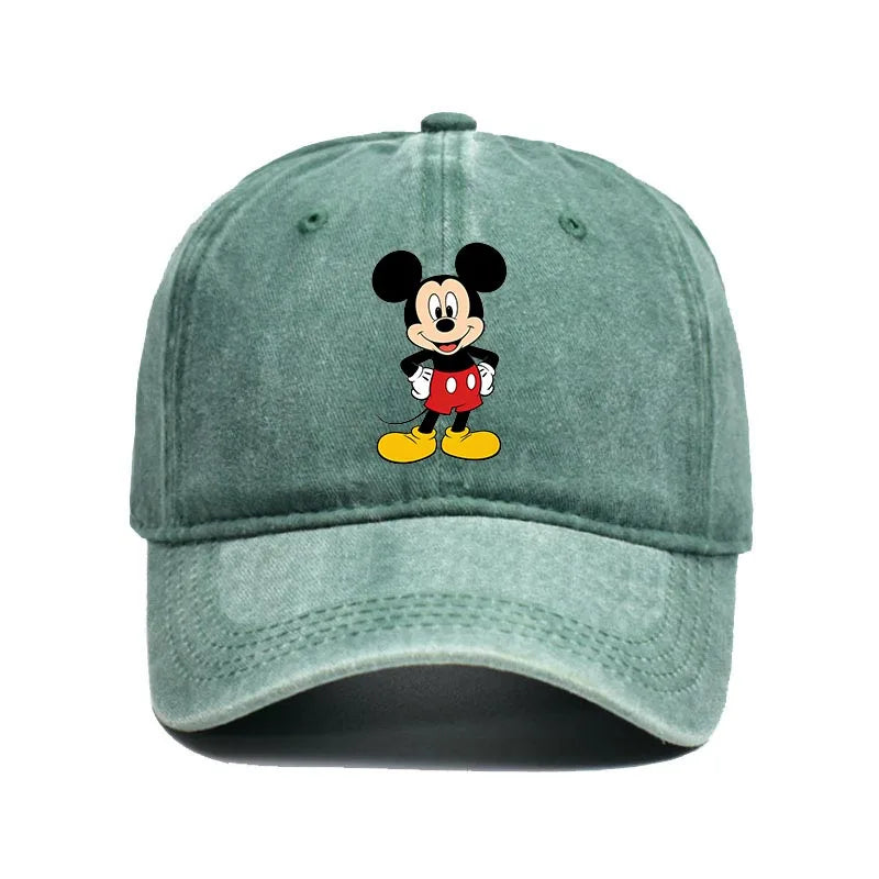 Retro Washed Mickey Mouse Print Baseball Cap