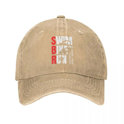 Triathlon Swim Bike Run Men Women Baseball Cap