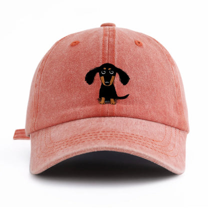 Dachshund Print Washed Baseball Cap For Adults