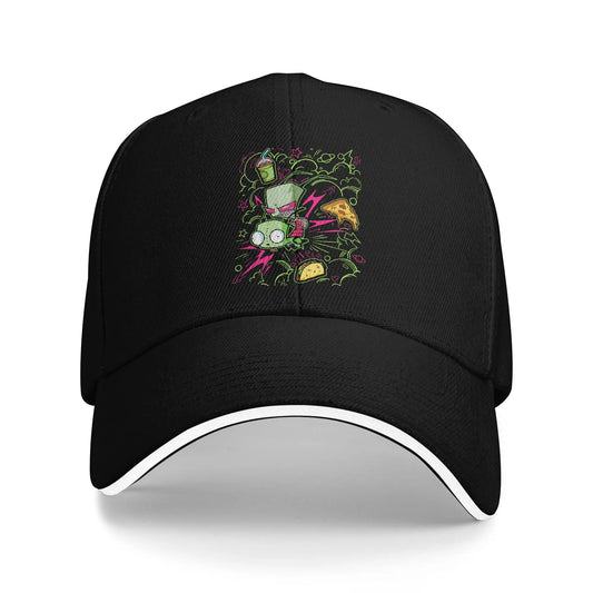 Invader Zim Riding Gir Baseball Caps