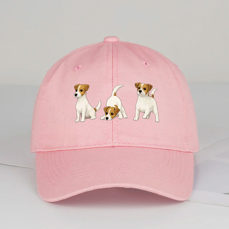Adorable Jack Russell Terrier Trio Print Baseball Cap