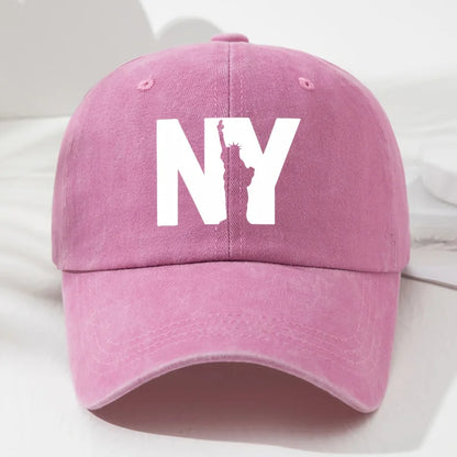 Unisex NY Goddess Print Soft Top Baseball Cap