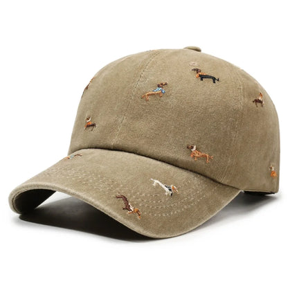 Fashion Punk Embroidery Puppy Cap Baseball Cap