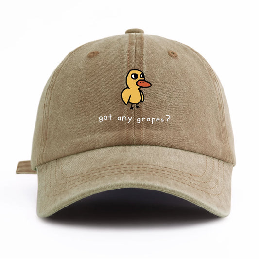 GOT ANY GRAPES Print Washed Baseball Cap For Adults