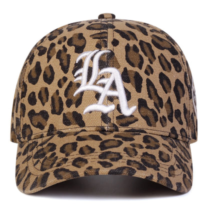 Unisex Gothic LA Embroidery Leopard Print Baseball Caps Spring Autumn