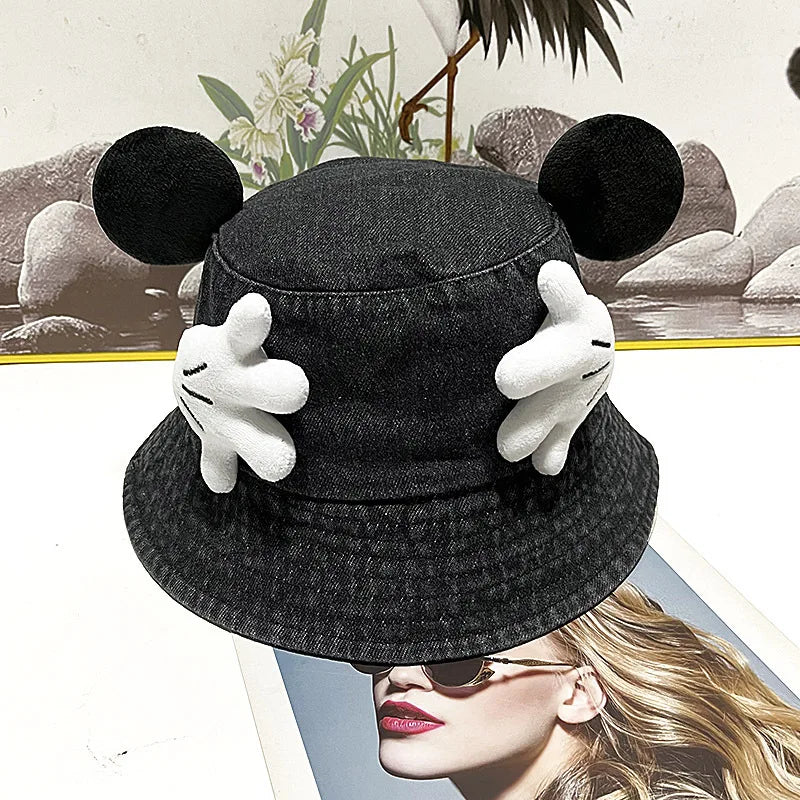 New Creative Cartoon Face Covering Bucket Hat For Women Girls