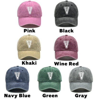 Initial Letter A-Z Print Baseball Cap For Men Women