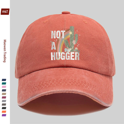 Rainbow and Cactus "Not a Hugger" Print Baseball Cap