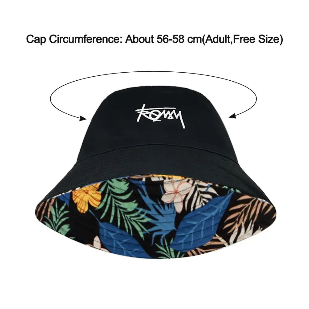 Men Women Summer Basin Cap Hip Hop Hat Double-sided Bucket Hat
