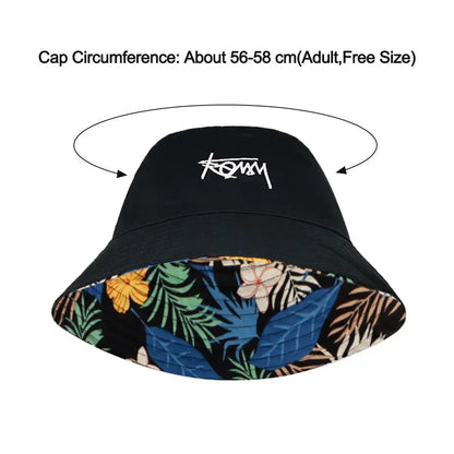 Men Women Summer Basin Cap Hip Hop Hat Double-sided Bucket Hat