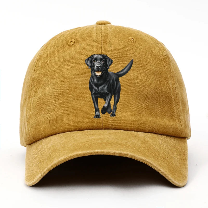 Black Labrador Print Baseball Cap For Both Men And Women