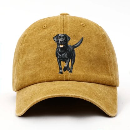 Black Labrador Print Baseball Cap For Both Men And Women