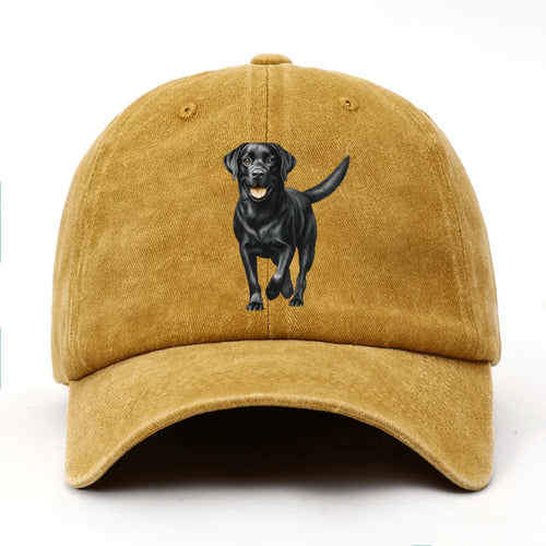 Black Labrador Print Baseball Cap For Both Men And Women