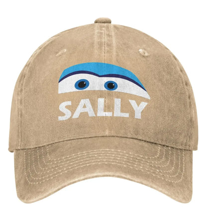 Sally Carrera Lightning McQueen Blue Car Denim Baseball Cap