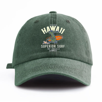 HAWAII Print Washed Baseball Cap