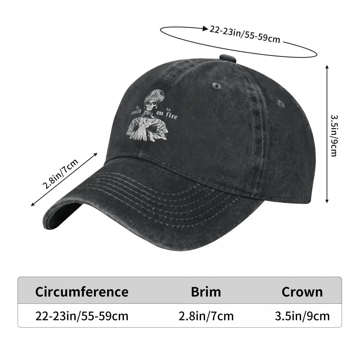 Rock And Roll G-Ghost Unique Demin Cap Breathable Design Baseball Cap